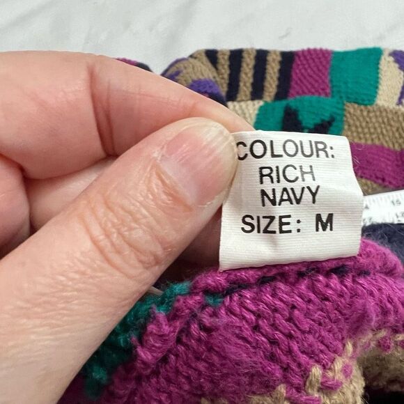 Vintage Northern Isles Mixed Print Stars Stripes Oversized Sweater - Picture 8 of 9